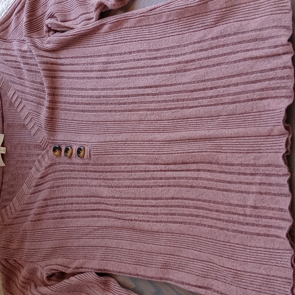 WISHFUL PARK LIGHT PINK THIN LONG SLEEVE SWEATER - Picture 4 of 6